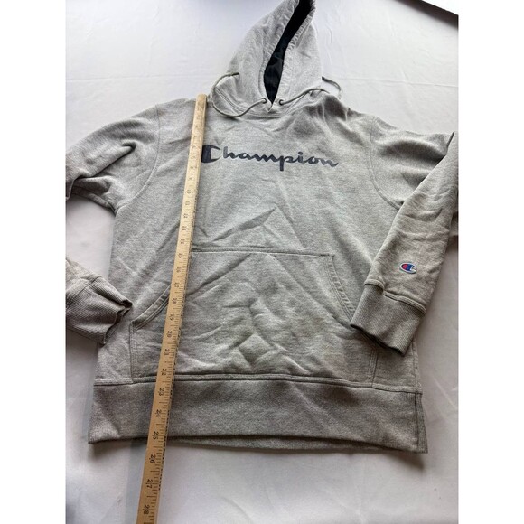 Champion Hoodie Mens Small Gray Lightweight Normcore Casual Pullover Sweatshirt - Picture 6 of 7